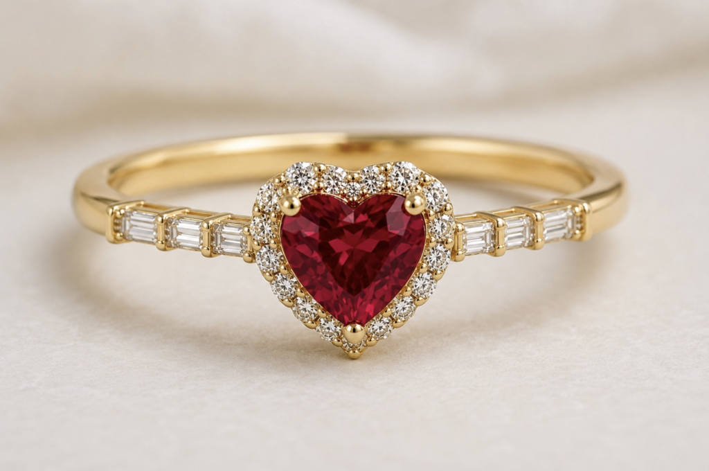 Heart Ruby Ring