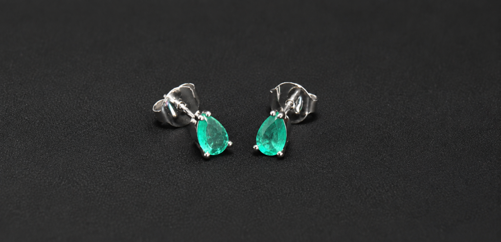 Pear Colombian Emerald Earrings